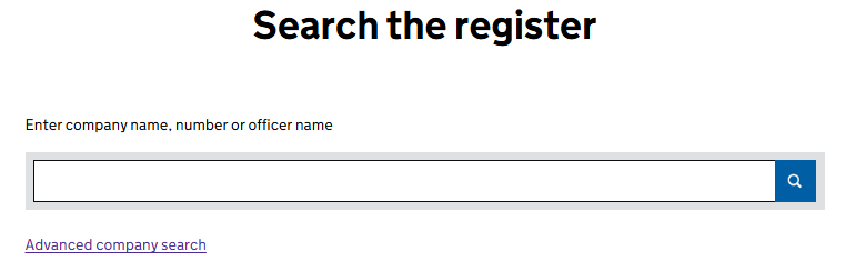 Access the Companies House Search Service
